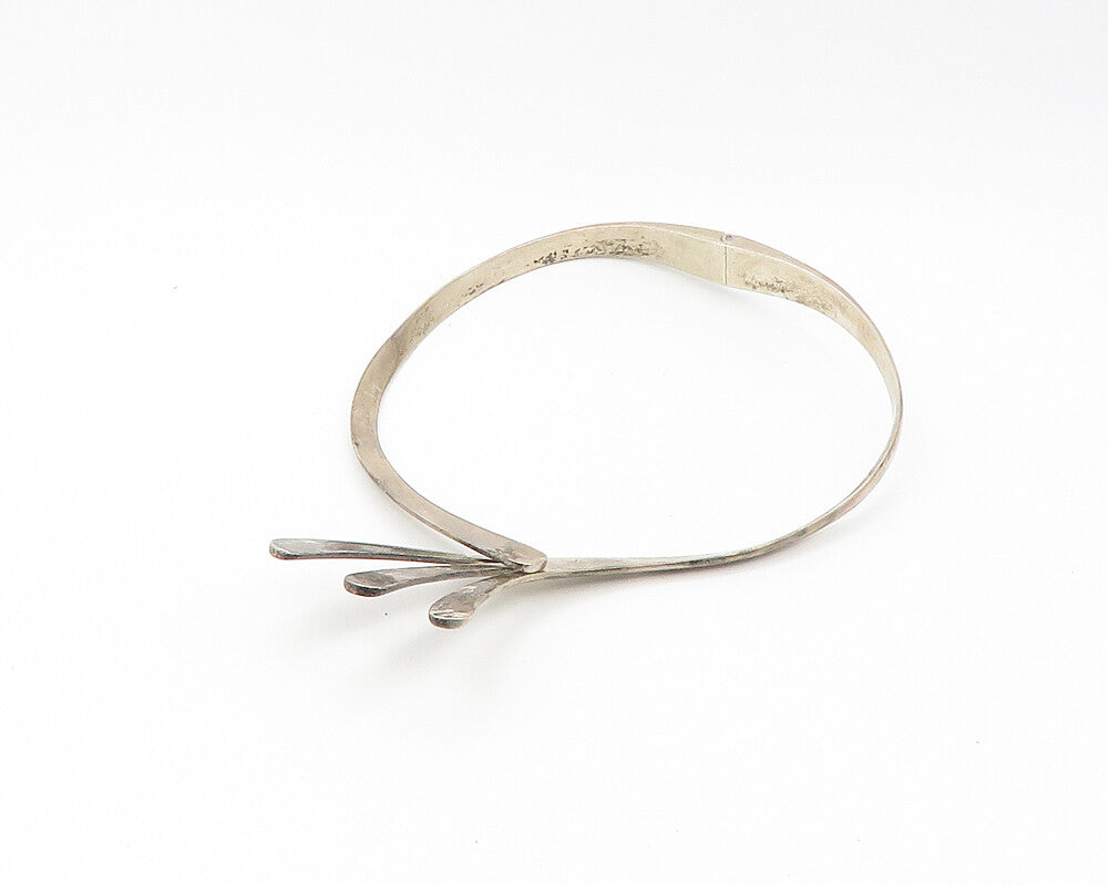 MEXICO 925 Sterling Silver  Vintage Heavy Modernist Collar Necklace  NE2916
