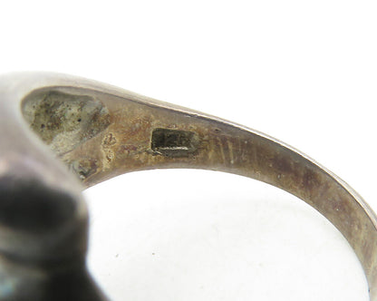 925 Sterling Silver  Vintage Oxidized Fluted Bypass Band Ring Sz 6  RG10294
