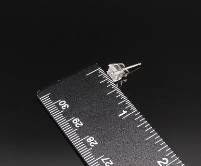 925 Sterling Silver Vintage Dainty Square Cubic Zirconia Stud Earrings EG11989