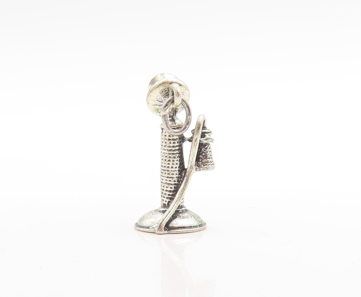 925 Sterling Silver Vintage Pendant DANECRAFT 3D Old Telephone Charm  PT23692