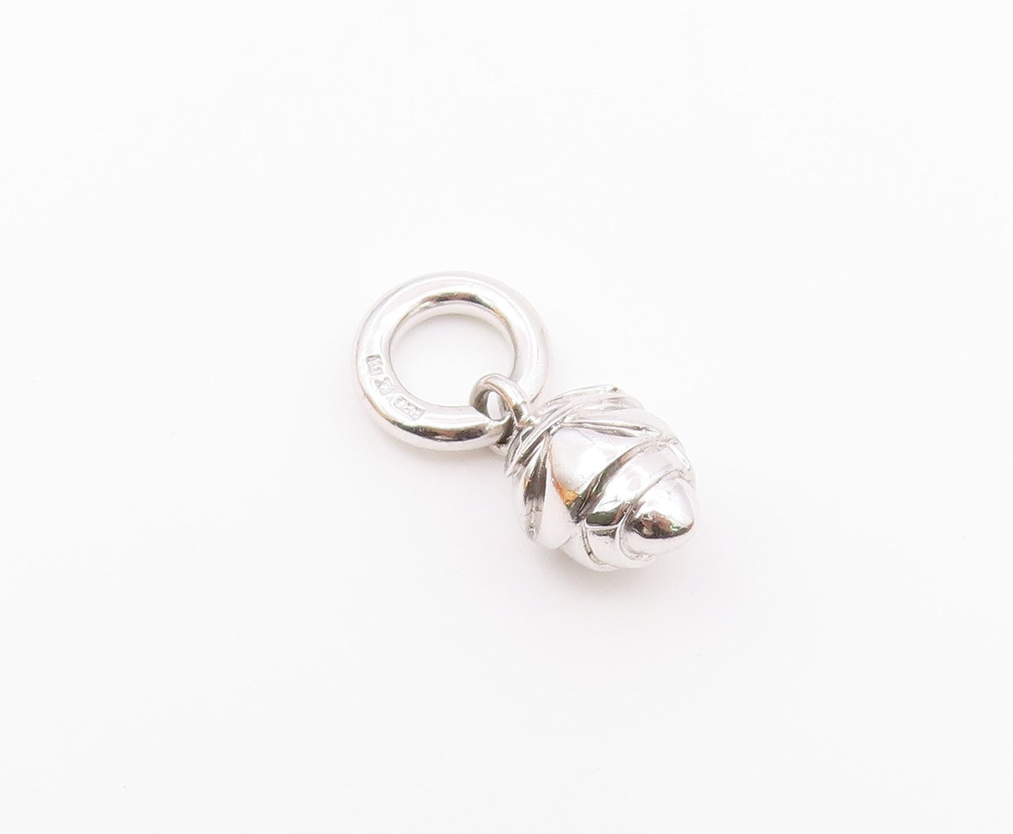 925 Sterling Silver  Vintage Shiny Hollow Rose Flower Petite Pendant  PT17819