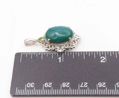 KARIS 925 Sterling Silver  Carnelian & Peridot Accent Drop Pendant  PT6519