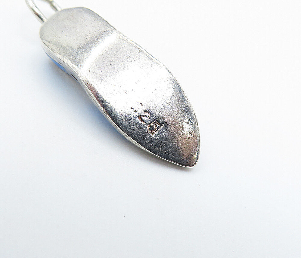 925 Sterling Silver  Genuine Diamond Accent Enamel Shoe Motif Pendant  PT5084