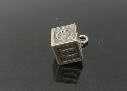 BEAU 925 Sterling Silver   Vintage Baby Alphabet Block Pendant  PT18292