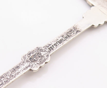 925 Sterling Silver  Vintage Antique Enamel St. Maarten Tea Spoon  TR1621