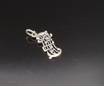925 Sterling Silver  Vintage Treble Clef With Musical Notes Pendant  PT21043