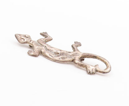 925 Sterling Silver Vintage Brooch NAVAJO Antique Etched Lizard  BP11604