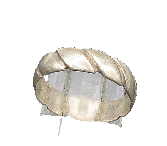 RUSSIA 925 Sterling Silver  Vintage Shiny Twist Band Ring Sz 6.5  RG21871