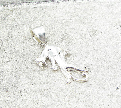 925 Sterling Silver Vintage Roaring Puma Drop Pendant PT1391
