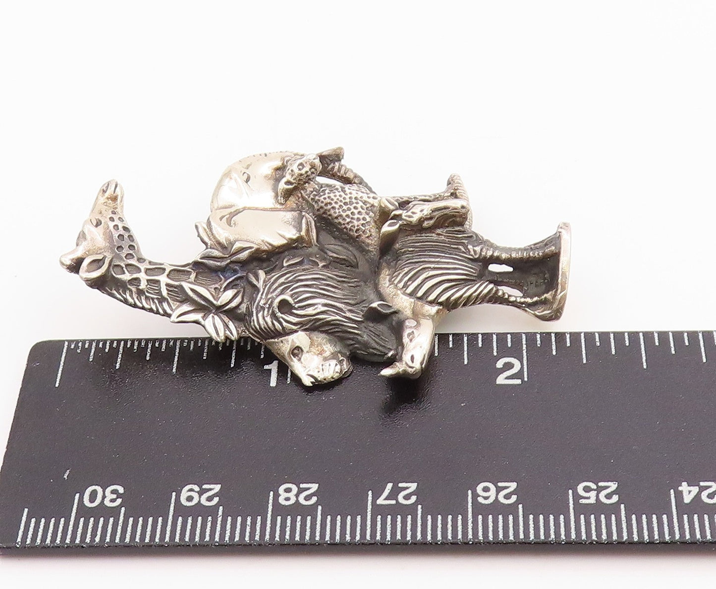 925 Sterling Silver Vintage Brooch Dark Tone Animal Kingdom  BP11746