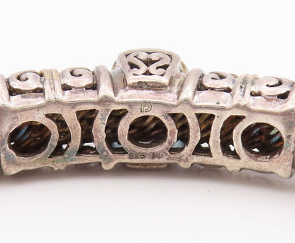 14k Gold 925 Sterling Silver Vintage Bracelet Topaz & Amethyst Cuff  BT11005
