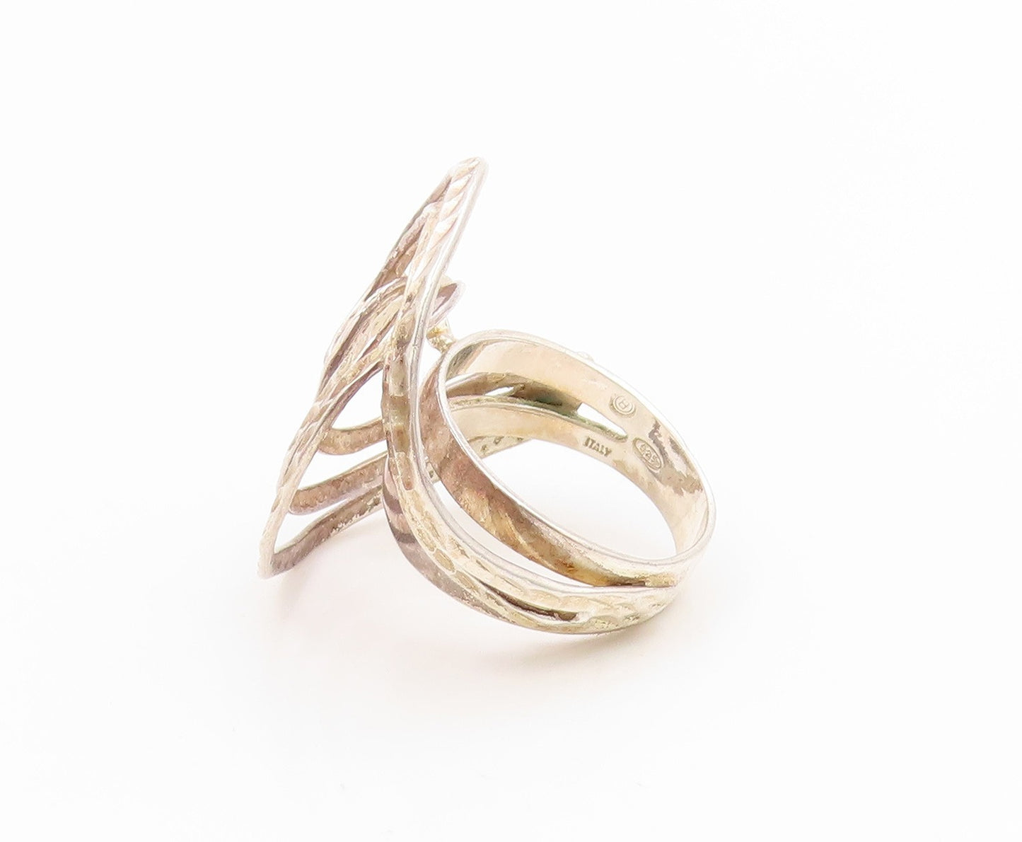 925 Sterling Silver Vintage Ring Classic Etched Swirly Spiral Band Sz 7 RG36003