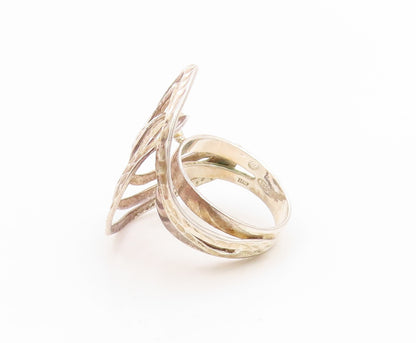 925 Sterling Silver Vintage Ring Classic Etched Swirly Spiral Band Sz 7 RG36003