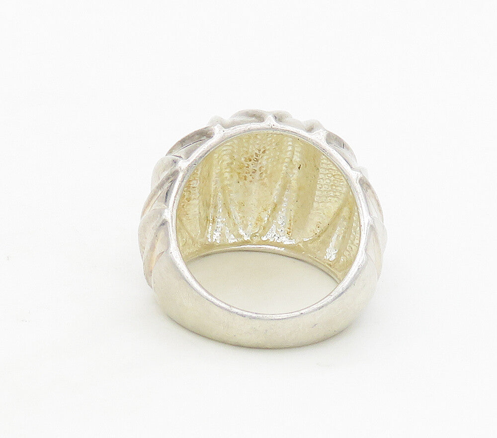 925 Sterling Silver  Vintage Shiny Concave Dome Band Ring Sz 7  RG16894
