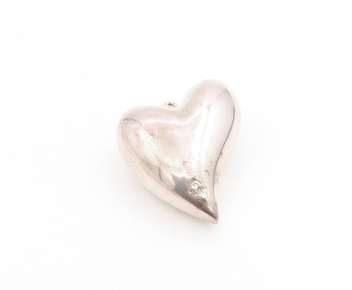 925 Sterling Silver Vintage Pendant PAT AIRESS Stretched Love Heart  PT25253