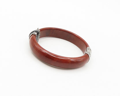 925 Sterling Silver Genuine Black Diamonds Black Onyx & Jasper Bracelet  BT6953