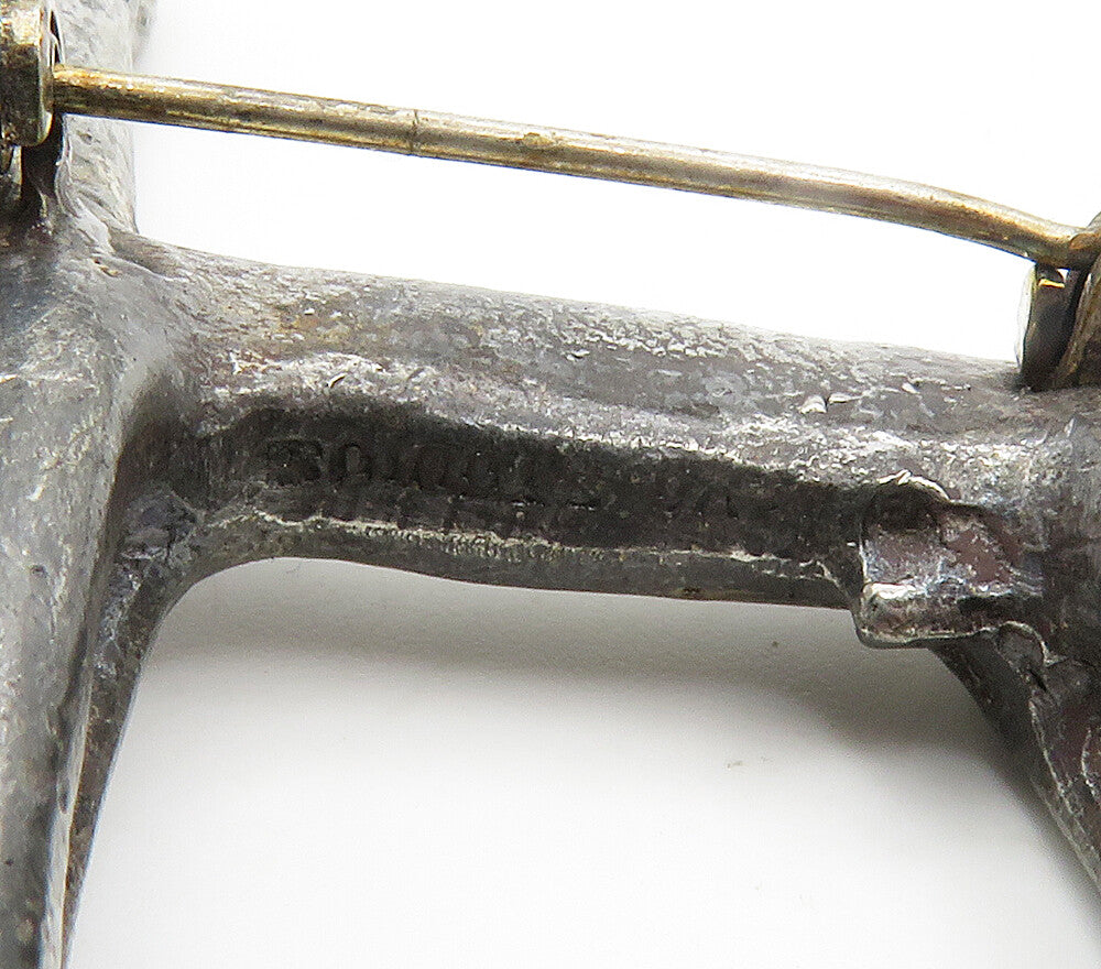 925 Sterling Silver  Vintage Oxidized Alpaca Animal Motif Brooch Pin  BP6007