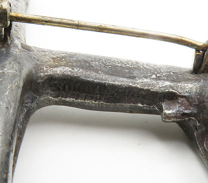 925 Sterling Silver  Vintage Oxidized Alpaca Animal Motif Brooch Pin  BP6007