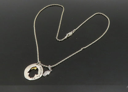 925 Sterling Silver  Vintage Hebrew Evil Eye Protection Chain Necklace  NE3684