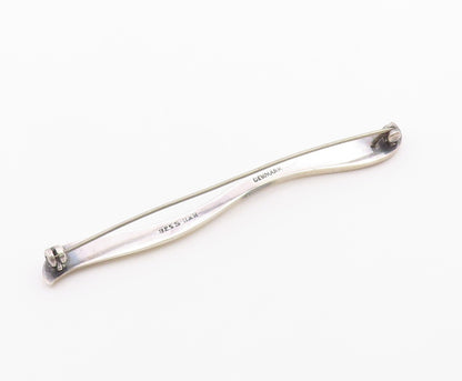 HANS HANSEN DENMARK 925 Silver  Vintage Minimalist Swirl Brooch Pin  BP9984