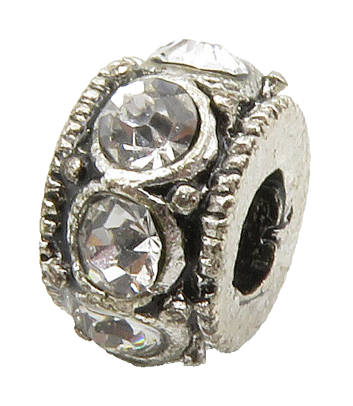 925 Sterling Silver  Vintage Petite Cubic Zirconia Round Bead Pendant  PT11516