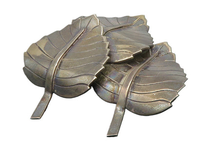 DESIGNER 925 Sterling Silver Vintage Dark Tone Floral Leaves Brooch Pin BP5559