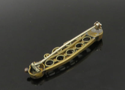 925 Silver & 18K GOLD  Vintage Antique 2 Tone Floral Swirl Brooch Pin  BP8861