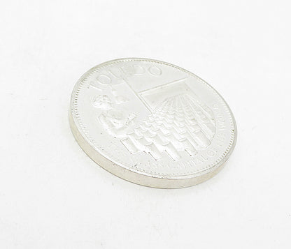 925 Sterling Silver  Vintage Antique Shiny Toledo Ohio Medallion  TR1310
