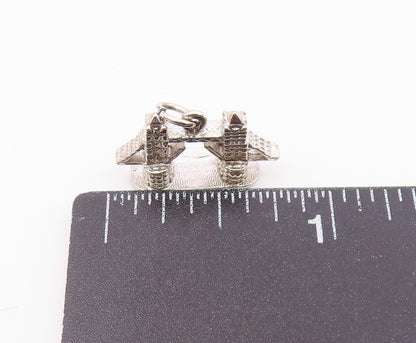 925 Sterling Silver  Vintage Split Bridge Charm Pendant  PT20442