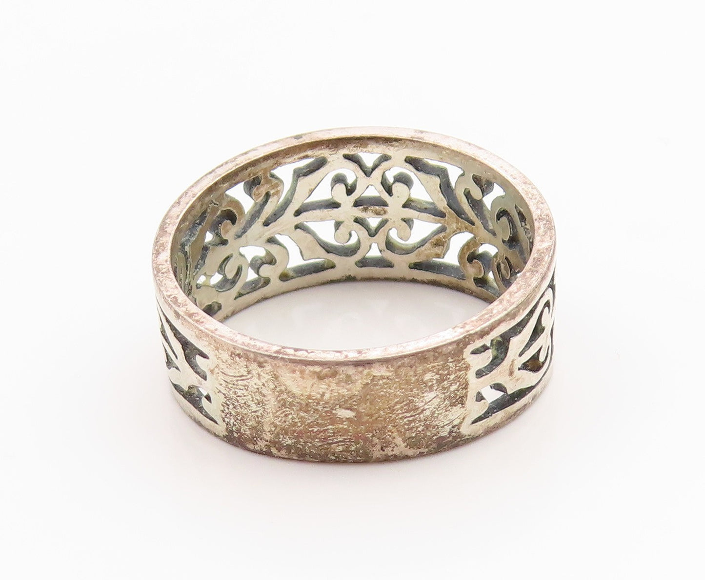 925 Sterling Silver Vintage Ring JAMES AVERY Open Scrollwork Band  Sz 8  RG35895