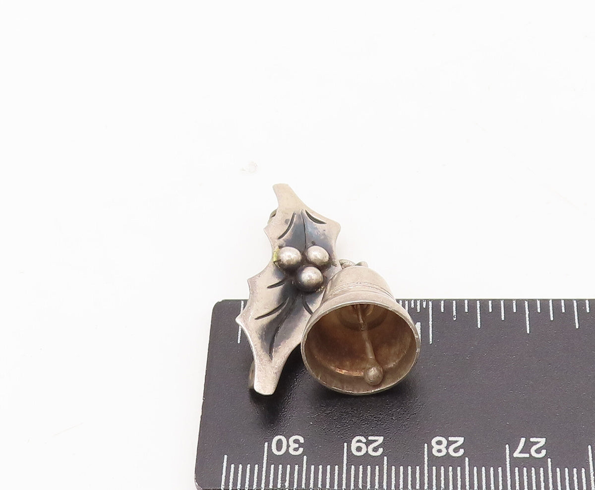 925 Sterling Silver Vintage Brooch Pin DAMASO GALLEGOS Bell Jingles  BP10563
