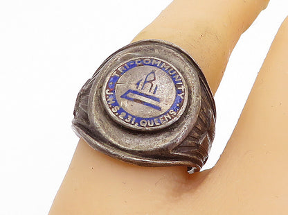 REED & CO. 925 Silver  Vintage Antique Community Band Ring Sz 8.5  RG3900