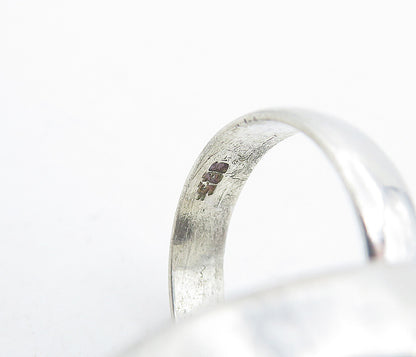 925 Sterling Silver  Vintage Agate Shiny Smooth Cocktail Ring Sz 8  RG4500