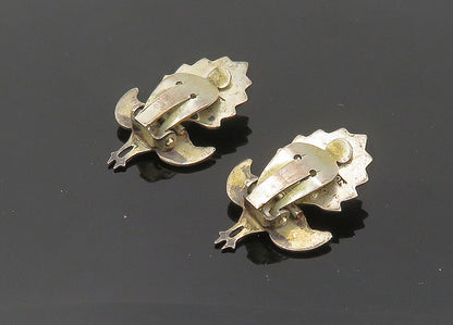 NAKON SIAM 925 Sterling Silver  Vintage Peacock Non Pierce Earrings  EG10212