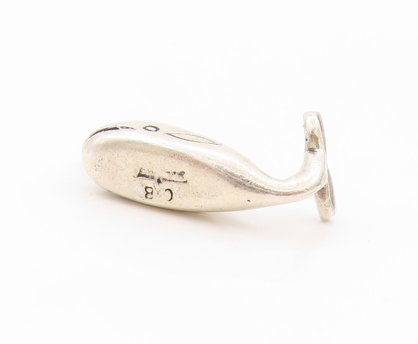 925 Sterling Silver Vintage Pendant Minimalist Whale Charm  PT24111
