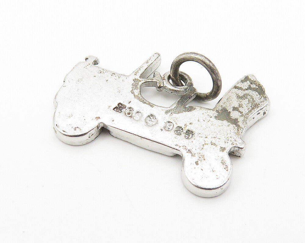 925 Sterling Silver  Vintage Dark Tone Old Fashioned Car Motif Pendant  PT8409