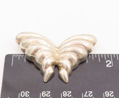 925 Sterling Silver Vintage Brooch Pin TIFFANY Puffed Carved Butterfly  BP11074
