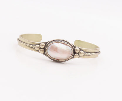 925 Sterling Silver Vintage Bracelet CAROLYN POLLACK Mother Of Pearls   BT10560