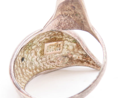 925 Sterling Silver Vintage Ring Solid Puffed Cutout Dolphin  Sz 6.5  RG28704