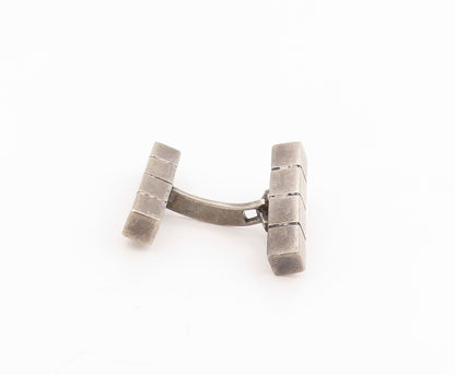 925 Sterling Silver Vintage Cufflinks DENMARK Modernist Geometric Blocks  TR4148