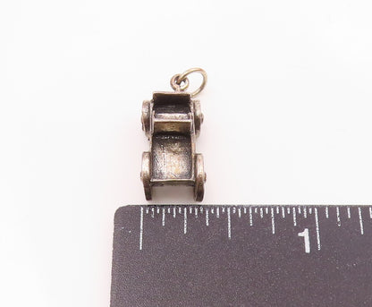 925 Sterling Silver  Vintage Old Fashioned Wagon Car Pendant  PT18232