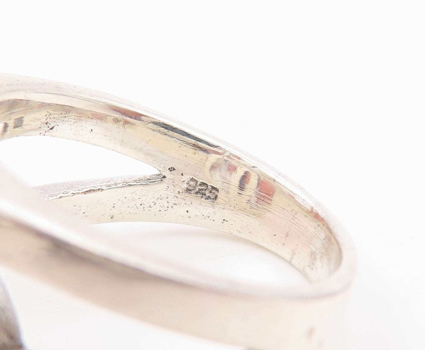 925 Sterling Silver Vintage Ring Interlocking Female Symbol Cutout Sz 5 RG35993
