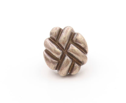925 Sterling Silver Vintage Ring Dark Tone Grooved Knots  Sz 5.5  RG33004