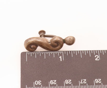 MEXICO 925 Sterling Silver Vintage Screw Back Swirl Earrings EG12446