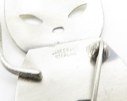 DANECRAFT 925 Sterling Silver  Vintage Modernist Cat Motif Brooch Pin  BP7519