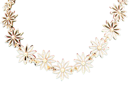 BARRA 925 Sterling Silver Vintage Shiny Open Flower Motif Chain Necklace NE3308