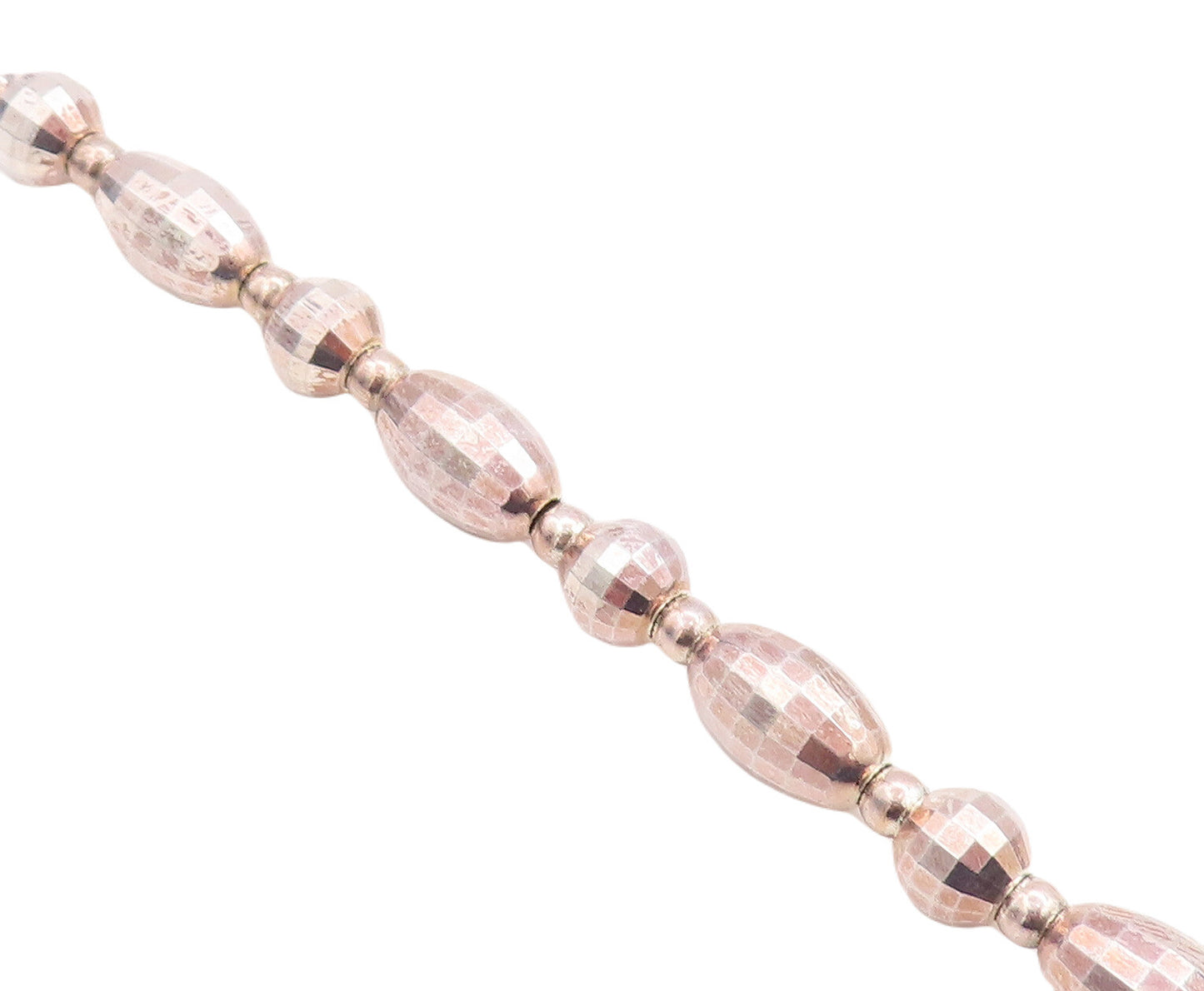 925 Sterling Silver Vintage Bracelet Oval & Round Disco Ball Cutout   BT10648