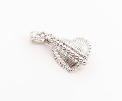925 Sterling Silver Vintage Pendant JUDITH RIPKA Pink Sapphire Heart  PT26412