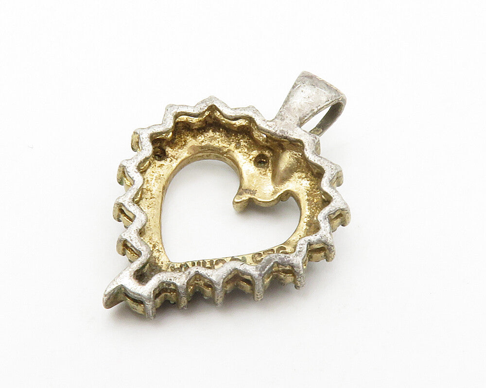 ROSS SIMON 925 Silver  Vintage Genuine Diamonds Love Heart Pendant  PT10799