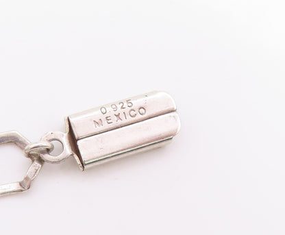 925 Sterling Silver Vintage Necklace Minimalist Statement Curb Chain   NE4681